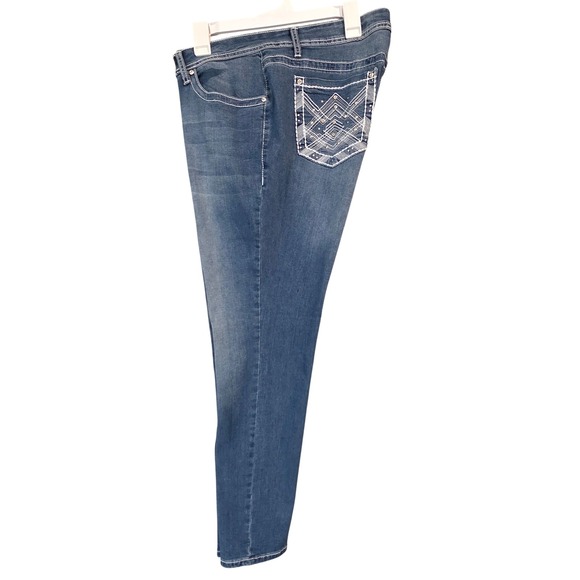 Earl Jean Skinny Jeans Womens y2k18W Medium Wash Embellished Excellent Stretch - Picture 8 of 10